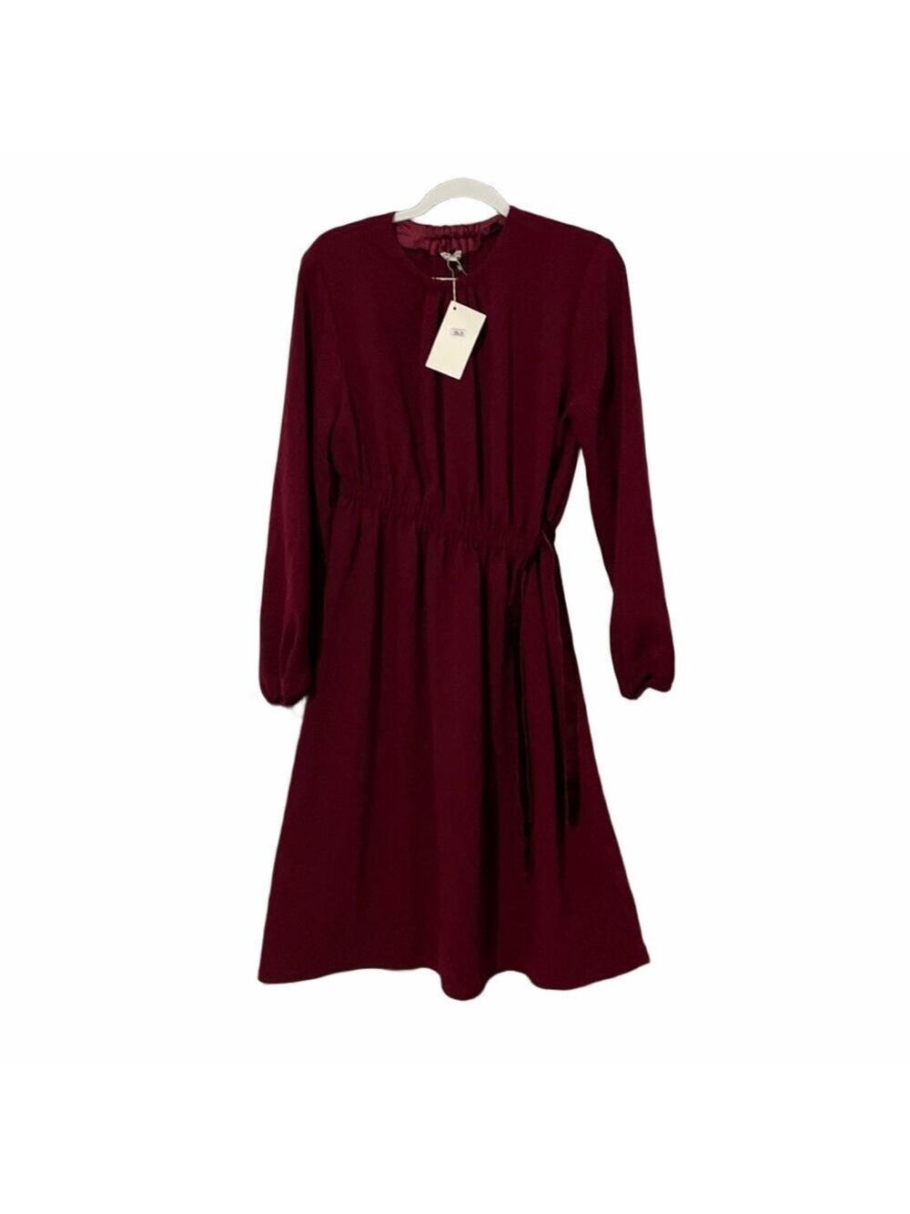 Burgundy Long Sleeve Dress
